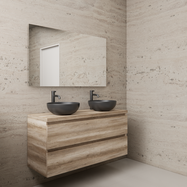 Badkamermeubel Gliss Project 120cm⎢Canyon Oak⎢Onderkast met topblad