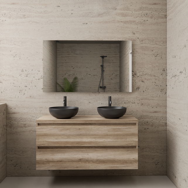 Badkamermeubel Gliss Project 120cm⎢Canyon Oak⎢Onderkast met topblad