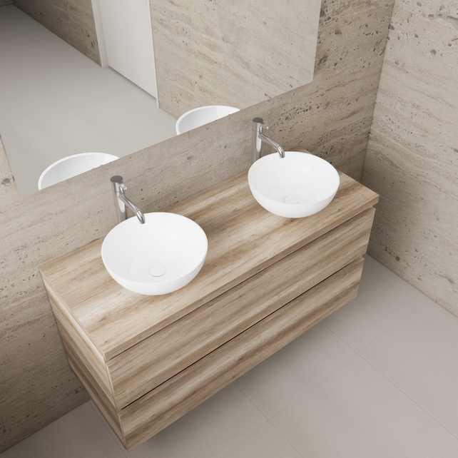 Badkamermeubel Gliss Project 120cm⎢Canyon Oak⎢Onderkast met topblad