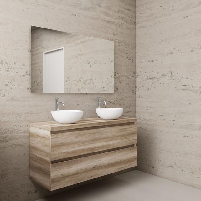 Badkamermeubel Gliss Project 120cm⎢Canyon Oak⎢Onderkast met topblad