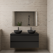 Badkamermeubel Gliss Project 120cm⎢Mat Zwart⎢Onderkast met topblad