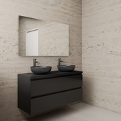 Badkamermeubel Gliss Project 120cm⎢Mat Zwart⎢Onderkast met topblad