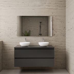 Badkamermeubel Gliss Project 120cm⎢Hoogglans Antraciet⎢Onderkast met topblad