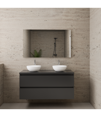 GLISS DESIGN Badkamermeubel Gliss Project 120cm⎢Hoogglans Antraciet⎢Onderkast met topblad