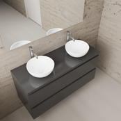 Badkamermeubel Gliss Project 120cm⎢Hoogglans Antraciet⎢Onderkast met topblad