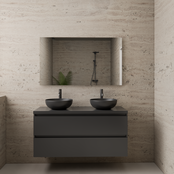 Badkamermeubel Gliss Project 120cm⎢Hoogglans Antraciet⎢Onderkast met topblad