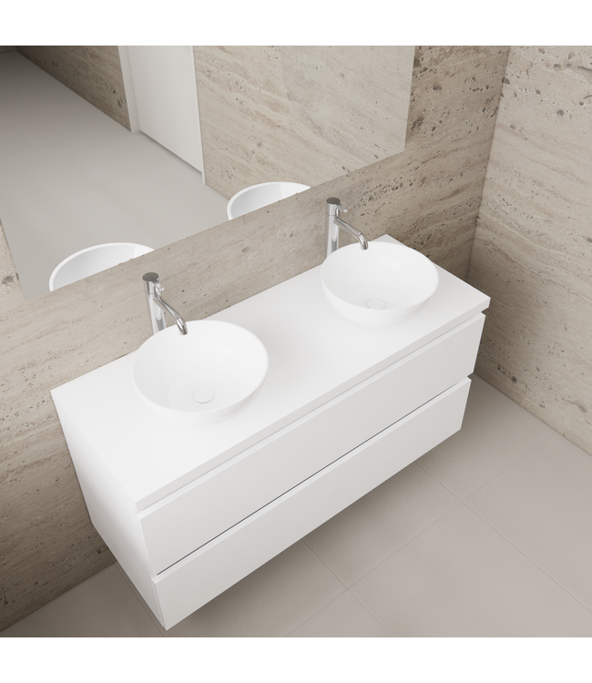 Badkamermeubel Gliss Project 120cm⎢Hoogglans Wit⎢Onderkast met topblad