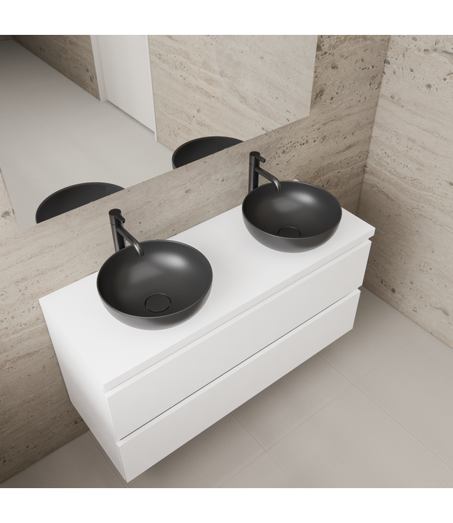 Badkamermeubel Gliss Project 120cm⎢Hoogglans Wit⎢Onderkast met topblad