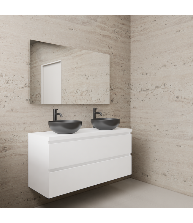 Badkamermeubel Gliss Project 120cm⎢Hoogglans Wit⎢Onderkast met topblad