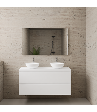 GLISS DESIGN Badkamermeubel Gliss Project 120cm⎢Hoogglans Wit⎢Onderkast met topblad