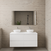 Badkamermeubel Gliss Project 120cm⎢4-lades⎢Hoogglans Wit⎢Onderkast met topblad