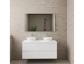 Badkamermeubel Gliss Project 120cm⎢4-lades⎢Hoogglans Wit⎢Onderkast met topblad