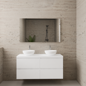 Badkamermeubel Gliss Project 120cm⎢4-lades⎢Hoogglans Wit⎢Onderkast met topblad