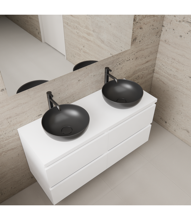 Badkamermeubel Gliss Project 120cm⎢4-lades⎢Hoogglans Wit⎢Onderkast met topblad