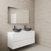 Badkamermeubel Gliss Project 120cm⎢4-lades⎢Hoogglans Wit⎢Onderkast met topblad