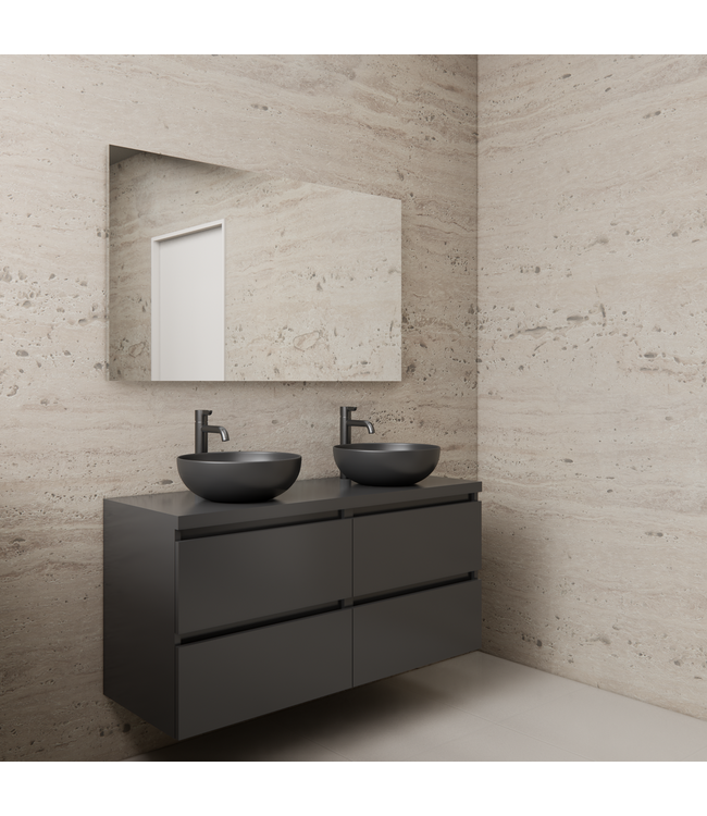 GLISS DESIGN Badkamermeubel Gliss Project 120cm⎢4-lades⎢Hoogglans Antraciet⎢Onderkast met topblad