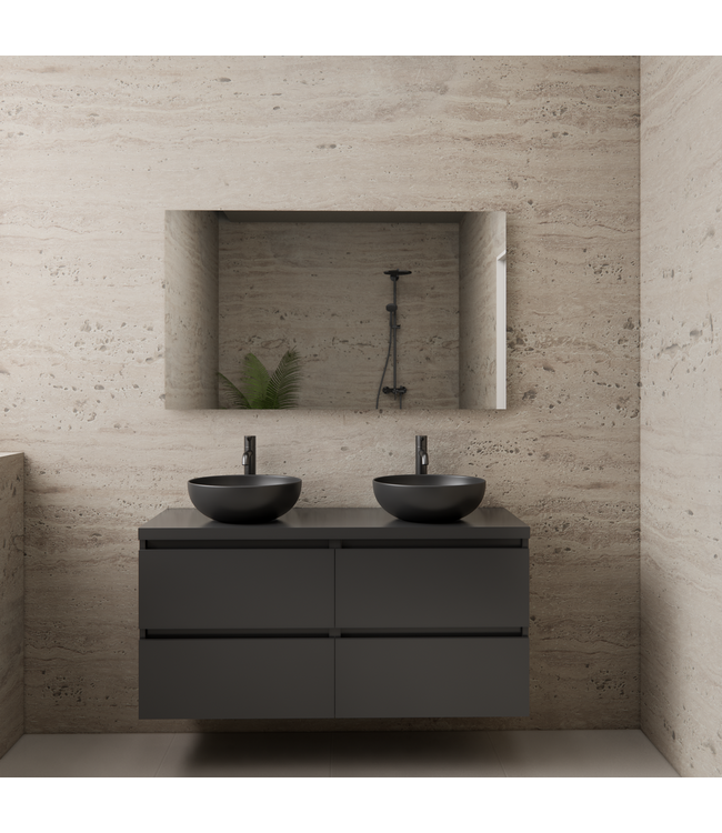 Badkamermeubel Gliss Project 120cm⎢4-lades⎢Hoogglans Antraciet⎢Onderkast met topblad