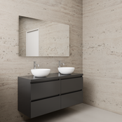 Badkamermeubel Gliss Project 120cm⎢4-lades⎢Hoogglans Antraciet⎢Onderkast met topblad