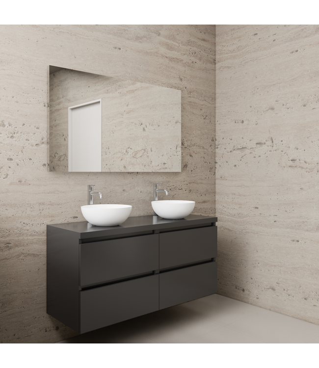 GLISS DESIGN Badkamermeubel Gliss Project 120cm⎢4-lades⎢Hoogglans Antraciet⎢Onderkast met topblad