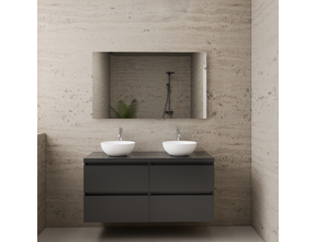 Badkamermeubel Gliss Project 120cm⎢4-lades⎢Hoogglans Antraciet⎢Onderkast met topblad