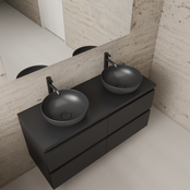 Badkamermeubel Gliss Project 120cm⎢4-lades⎢Mat Zwart⎢Onderkast met topblad