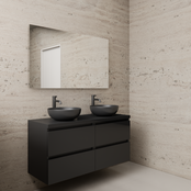 Badkamermeubel Gliss Project 120cm⎢4-lades⎢Mat Zwart⎢Onderkast met topblad