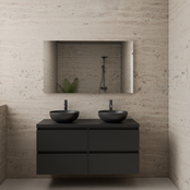 Badkamermeubel Gliss Project 120cm⎢4-lades⎢Mat Zwart⎢Onderkast met topblad