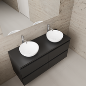 Badkamermeubel Gliss Project 120cm⎢4-lades⎢Mat Zwart⎢Onderkast met topblad