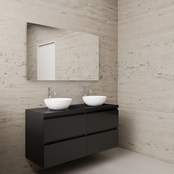 Badkamermeubel Gliss Project 120cm⎢4-lades⎢Mat Zwart⎢Onderkast met topblad