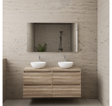 Badkamermeubel Gliss Project 120cm⎢4-lades⎢Canyon Oak⎢Onderkast met topblad