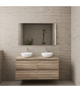 GLISS DESIGN Badkamermeubel Gliss Project 120cm⎢4-lades⎢Canyon Oak⎢Onderkast met topblad