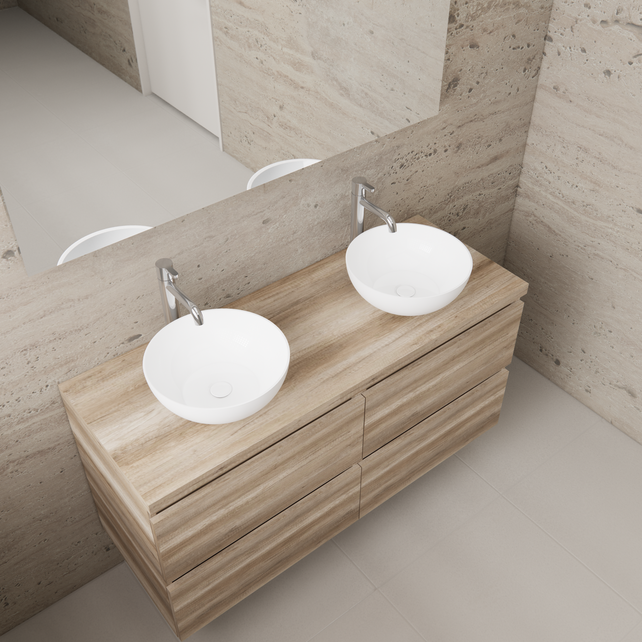 Badkamermeubel Gliss Project 120cm⎢4-lades⎢Canyon Oak⎢Onderkast met topblad