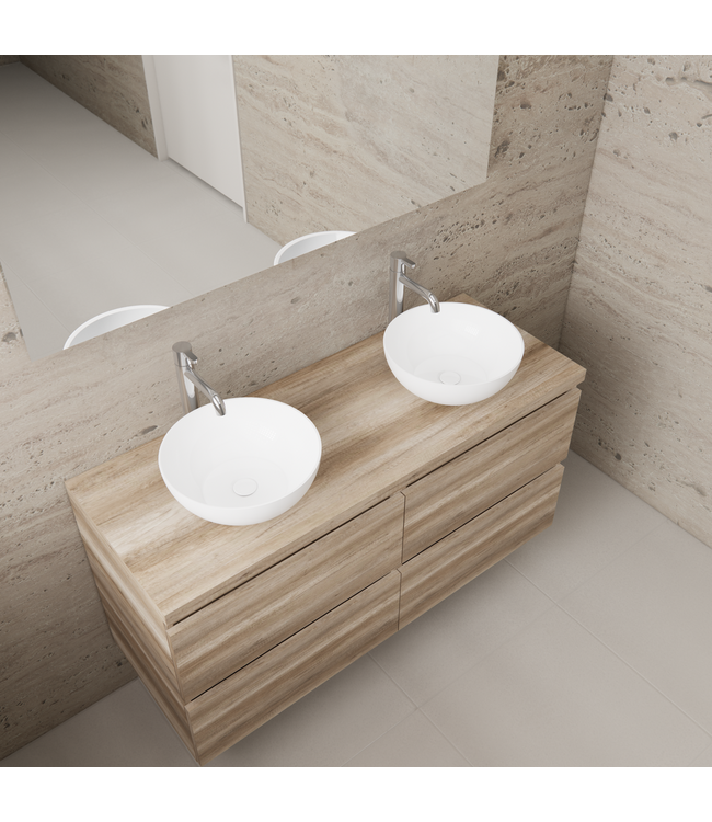 Badkamermeubel Gliss Project 120cm⎢4-lades⎢Canyon Oak⎢Onderkast met topblad