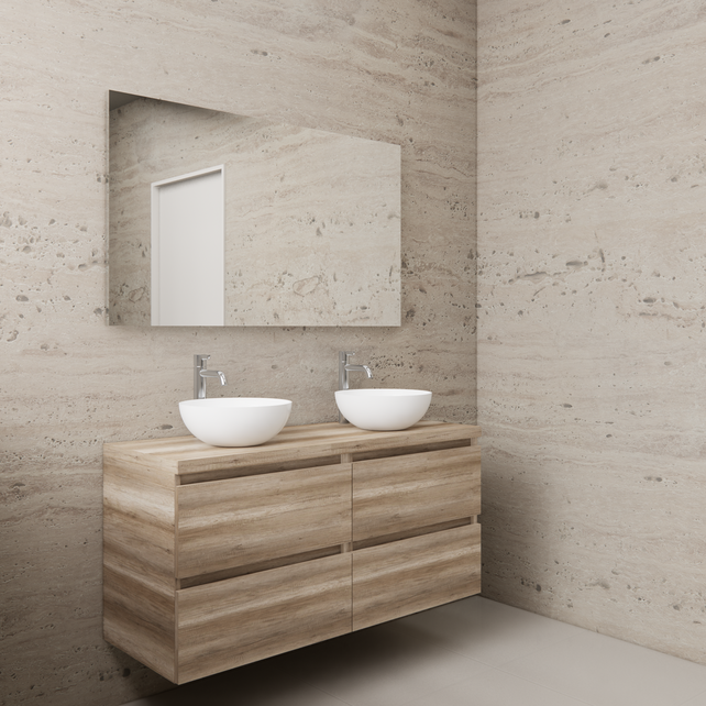 Badkamermeubel Gliss Project 120cm⎢4-lades⎢Canyon Oak⎢Onderkast met topblad