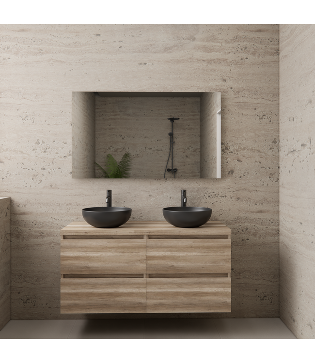 Badkamermeubel Gliss Project 120cm⎢4-lades⎢Canyon Oak⎢Onderkast met topblad