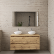 Badkamermeubel Gliss Project 120cm⎢4-lades⎢Dakota Oak⎢Onderkast met topblad