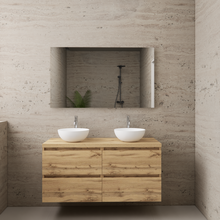 Badkamermeubel Gliss Project 120cm⎢4-lades⎢Dakota Oak⎢Onderkast met topblad