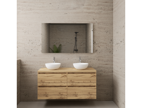 Badkamermeubel Gliss Project 120cm⎢4-lades⎢Dakota Oak⎢Onderkast met topblad