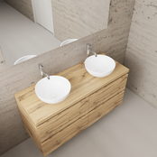 Badkamermeubel Gliss Project 120cm⎢4-lades⎢Dakota Oak⎢Onderkast met topblad