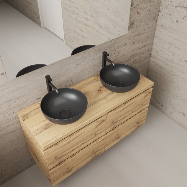 Badkamermeubel Gliss Project 120cm⎢4-lades⎢Dakota Oak⎢Onderkast met topblad