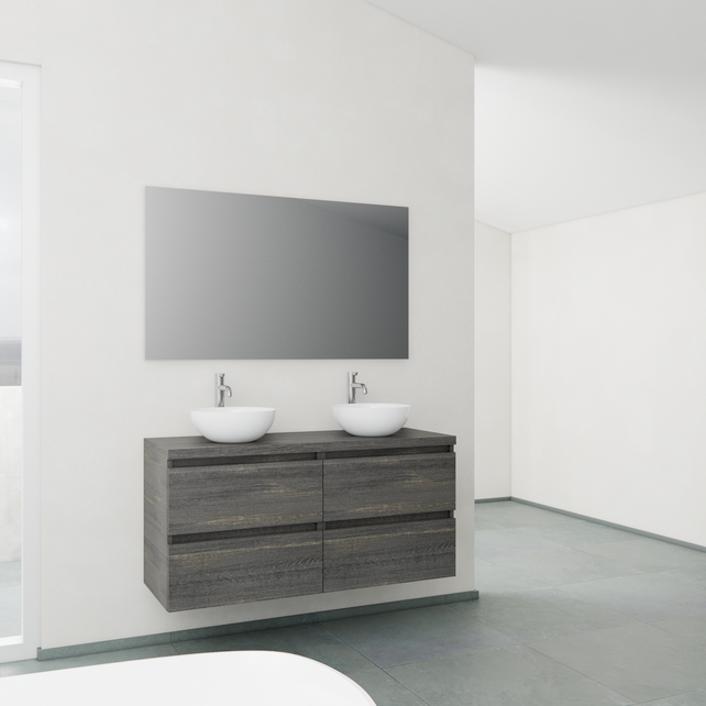 Badkamermeubel Gliss Project 120cm⎢4-lades⎢Frey Oak⎢Onderkast met topblad