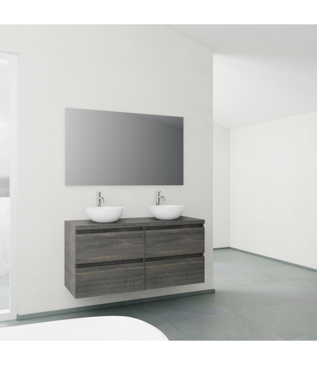 Badkamermeubel Gliss Project 120cm⎢4-lades⎢Frey Oak⎢Onderkast met topblad