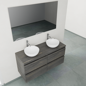 Badkamermeubel Gliss Project 120cm⎢4-lades⎢Frey Oak⎢Onderkast met topblad