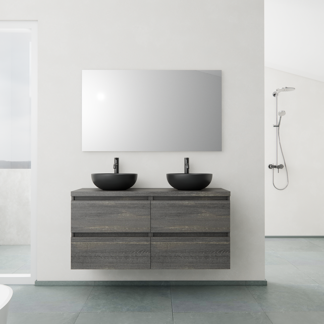 Badkamermeubel Gliss Project 120cm⎢4-lades⎢Frey Oak⎢Onderkast met topblad