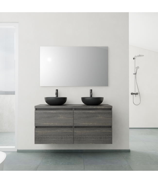 Badkamermeubel Gliss Project 120cm⎢4-lades⎢Frey Oak⎢Onderkast met topblad