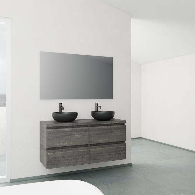 Badkamermeubel Gliss Project 120cm⎢4-lades⎢Frey Oak⎢Onderkast met topblad