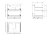Badkamermeubel Gliss Project 120cm⎢4-lades⎢Wellington Oak⎢Onderkast met topblad Badkamermeubel Gliss Project 120cm⎢4-lades⎢Wellington Oak⎢Onderkast met topblad