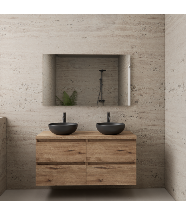 Badkamermeubel Gliss Project 120cm⎢4-lades⎢Wellington Oak⎢Onderkast met topblad