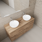 Badkamermeubel Gliss Project 120cm⎢4-lades⎢Wellington Oak⎢Onderkast met topblad Badkamermeubel Gliss Project 120cm⎢4-lades⎢Wellington Oak⎢Onderkast met topblad