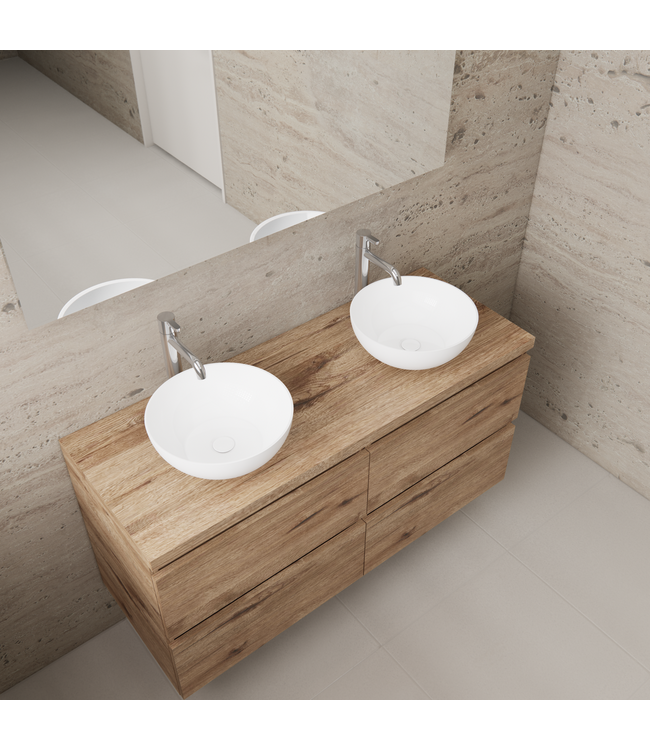 Badkamermeubel Gliss Project 120cm⎢4-lades⎢Wellington Oak⎢Onderkast met topblad